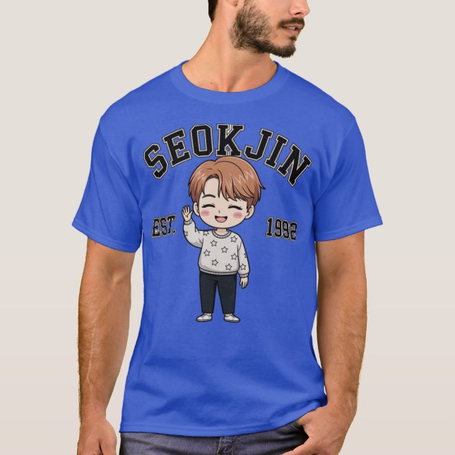 SeokJin EST.1992 Cute Chibi Stil Fläkt Gif T Shirt (Framsida)