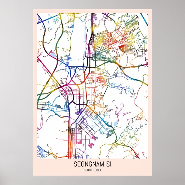  Seongnam-si South Korea City Map Poster (Framsidan)