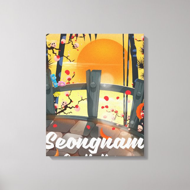 Seongnam Sydkorea reseinformation affisch Canvastryck (Framsida)