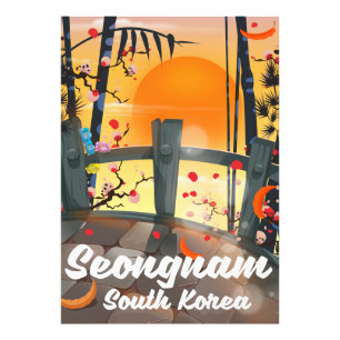 Seongnam Sydkorea reser affischen Fototryck