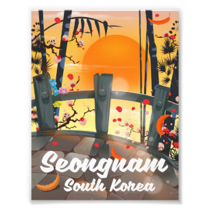 Seongnam Sydkorea reser affischen Fototryck
