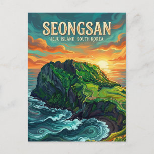 Seongsan Ilchulbong Sydkorea Vykort