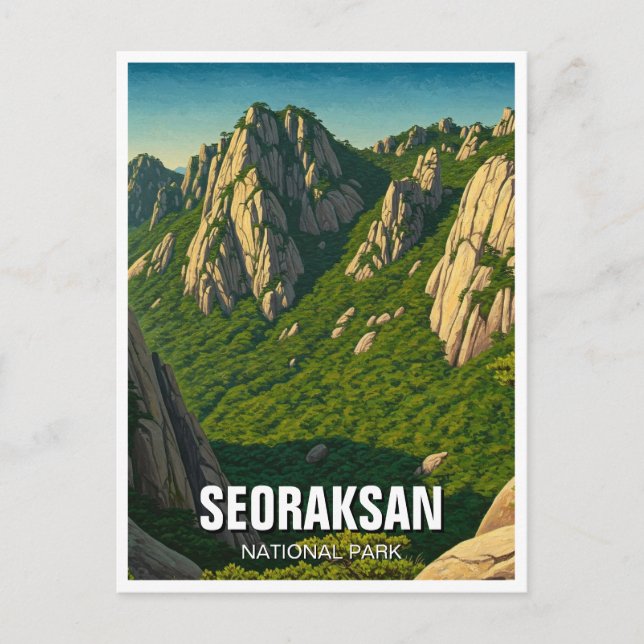 Seoraksan nationalpark Korea Vykort (Framsida)