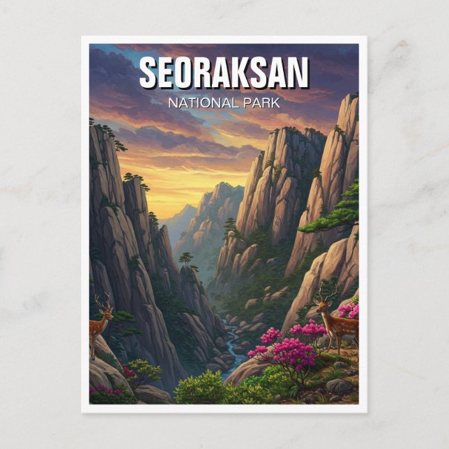 Seoraksan nationalpark Korea Vykort (Framsida)