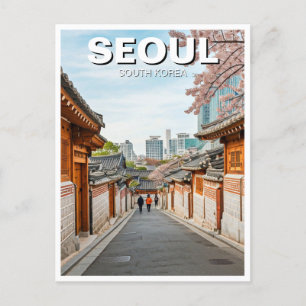 Seoul Bukchon South Korea Travel Vykort