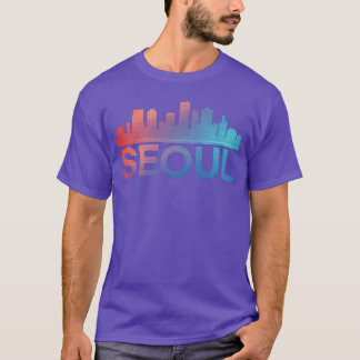 Seoul City Siluett Sydkoreansk Stad vän T Shirt