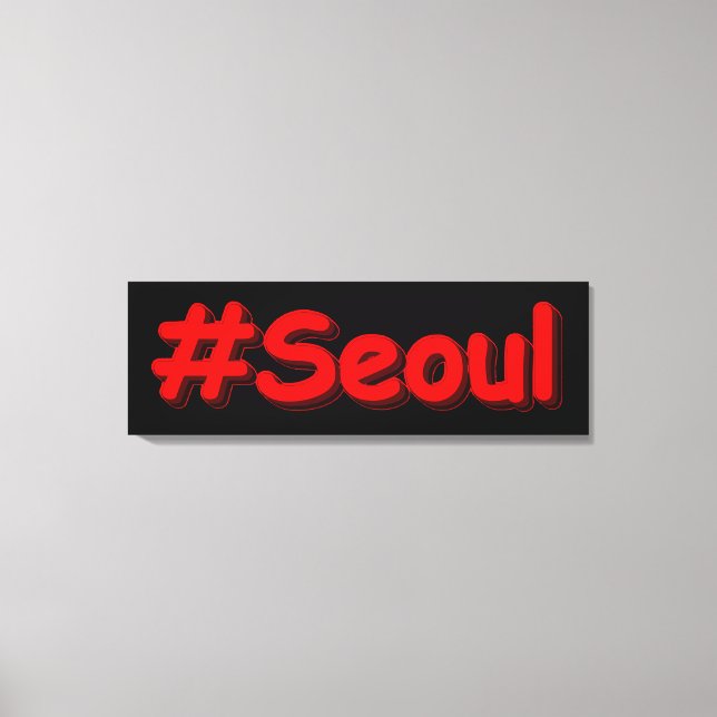 "#Seoul" Cute Design. Köp nu Canvastryck (Framsida)