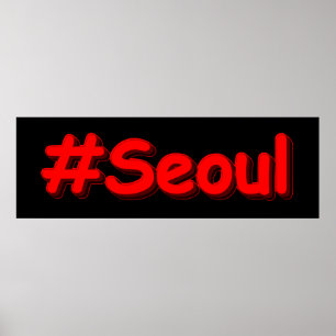 "#Seoul" Cute Design. Köp nu Poster