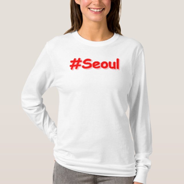 "#Seoul" Cute Design. Köp nu T Shirt (Framsida)