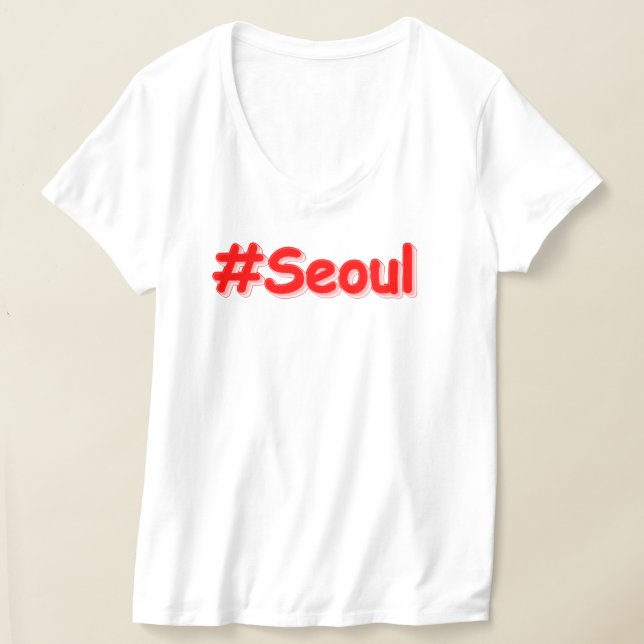 "#Seoul" Cute Design. Köp nu T Shirt (Laydown)