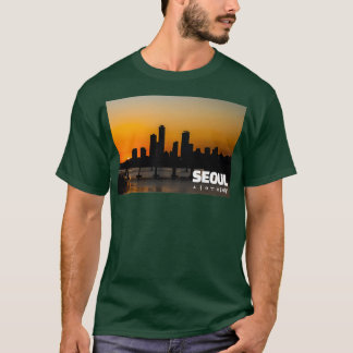 Seoul Han River Bridge och Yeouido Sunset T Shirt