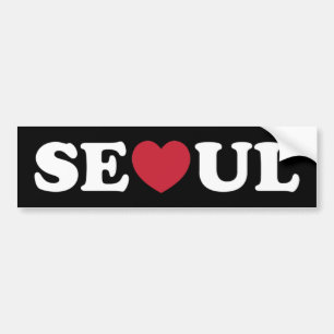 Seoul Kärlek Heart Bumper Sticker Bildekal
