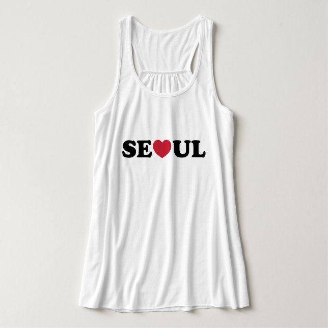 Seoul Kärlek Heart Linne Med Racerback (Design framsida)