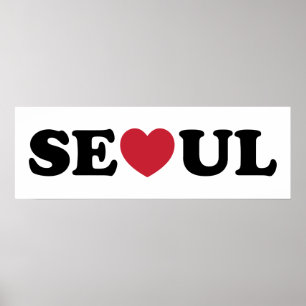 Seoul Kärlek Heart Poster