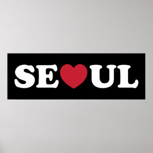 Seoul Kärlek Heart Poster