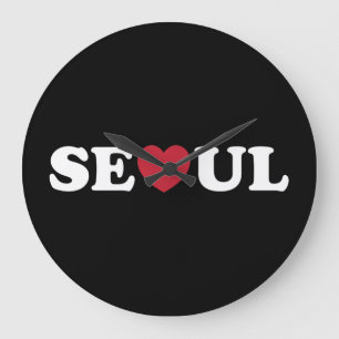 Seoul Kärlek Heart Stor Klocka