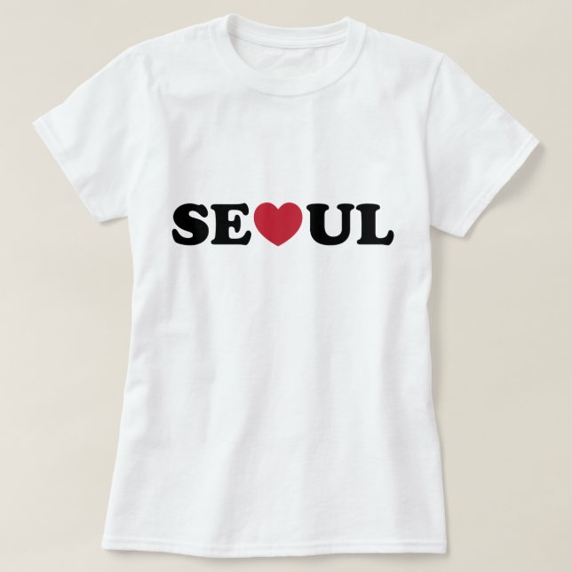Seoul Kärlek Heart T Shirt (Design framsida)