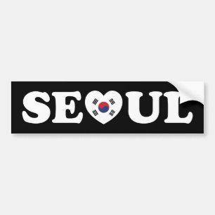 Seoul Kärlek Heart Taegeukgi Flagga Bildekal