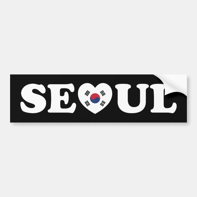Seoul Kärlek Heart Taegeukgi Flagga Bildekal (Framsidan)