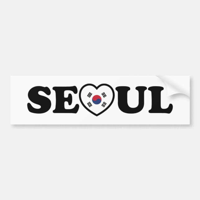 Seoul Kärlek Heart Taegeukgi Flagga Bildekal (Framsidan)