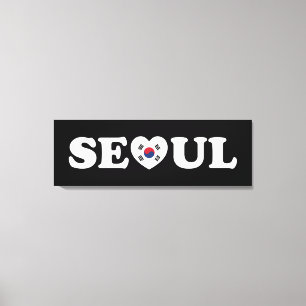 Seoul Kärlek Heart Taegeukgi Flagga Canvastryck