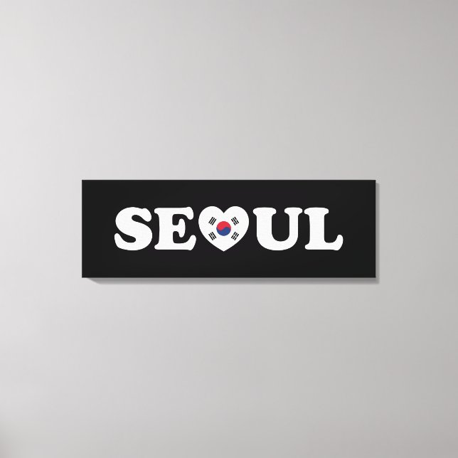 Seoul Kärlek Heart Taegeukgi Flagga Canvastryck (Framsida)