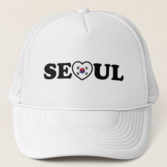 Seoul Kärlek Heart Taegeukgi Flagga Keps (Framsida)