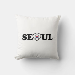 Seoul Kärlek Heart Taegeukgi Flagga Kudde