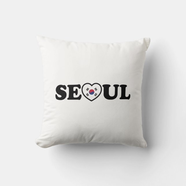 Seoul Kärlek Heart Taegeukgi Flagga Kudde (Framsida)