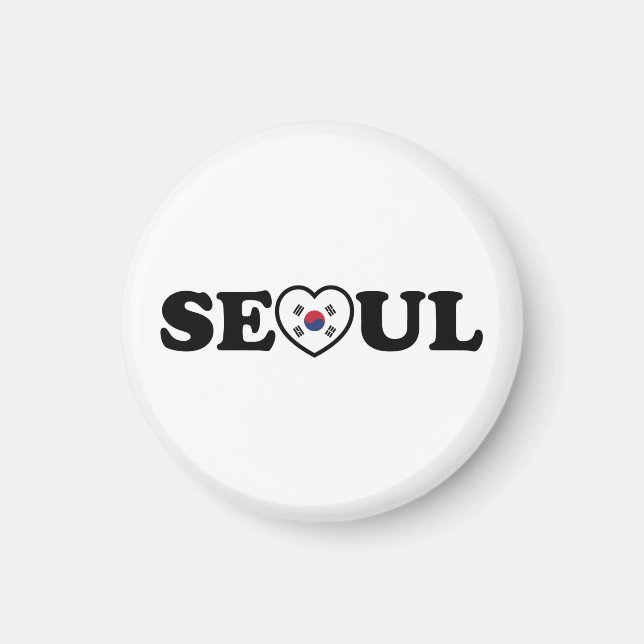 Seoul Kärlek Heart Taegeukgi Flagga Magnet (Framsidan)
