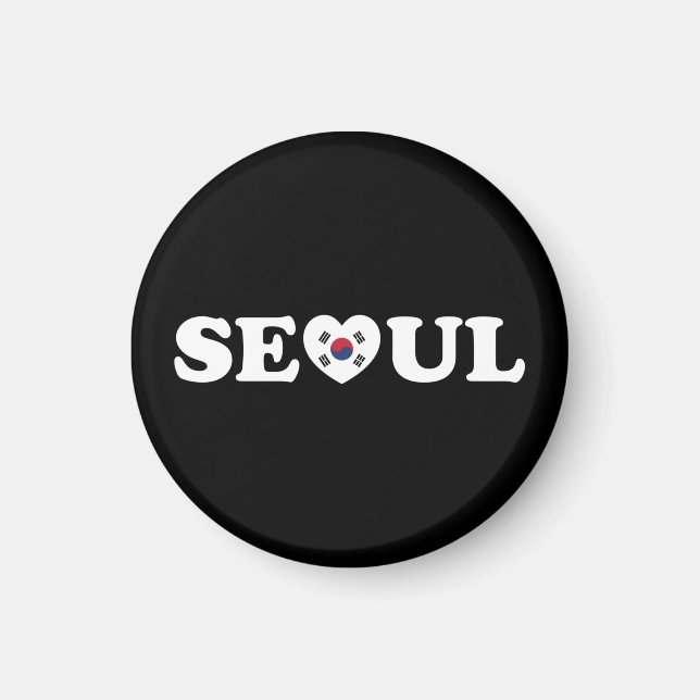 Seoul Kärlek Heart Taegeukgi Flagga Magnet (Framsidan)