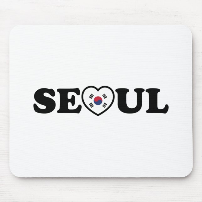 Seoul Kärlek Heart Taegeukgi Flagga Musmatta (Framsidan)
