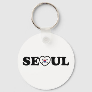 Seoul Kärlek Heart Taegeukgi Flagga Nyckelring