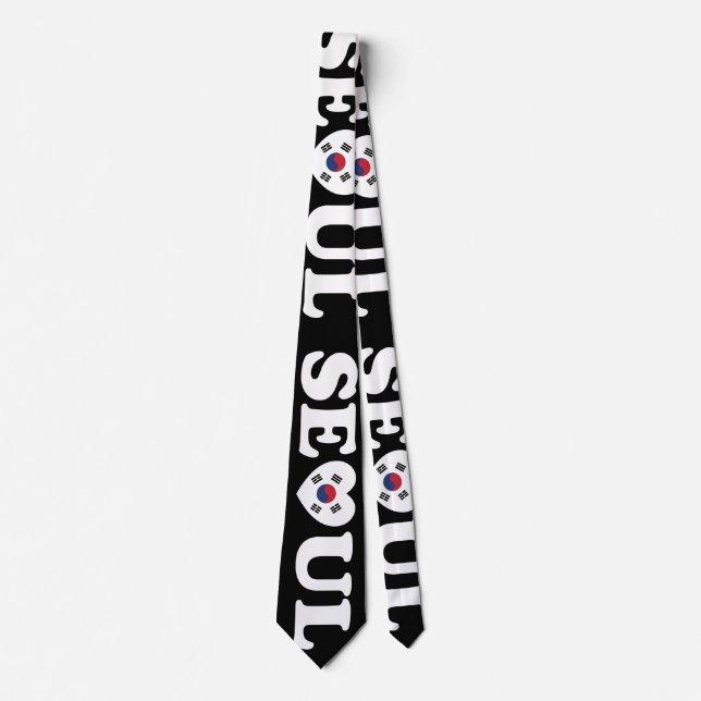 Seoul Kärlek Heart Taegeukgi Flagga Slips (Framsida)