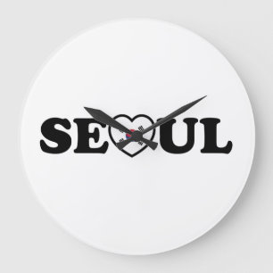Seoul Kärlek Heart Taegeukgi Flagga Stor Klocka