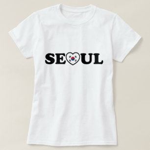 Seoul Kärlek Heart Taegeukgi Flagga T Shirt