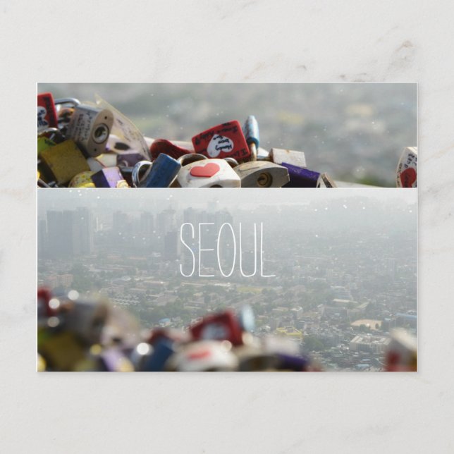 Seoul kärlekslås vykort (Framsida)