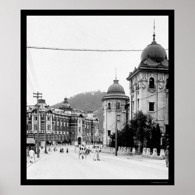 Seoul, Korea Street Scene 1912 Poster (Framsidan)