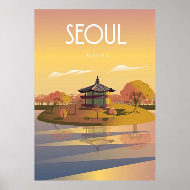 Seoul Korea Travel Poster (Framsidan)