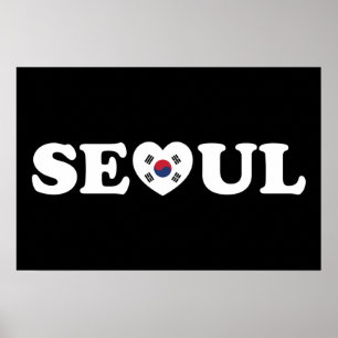 Seoul Love Heart Taegeukgi Flagga Poster