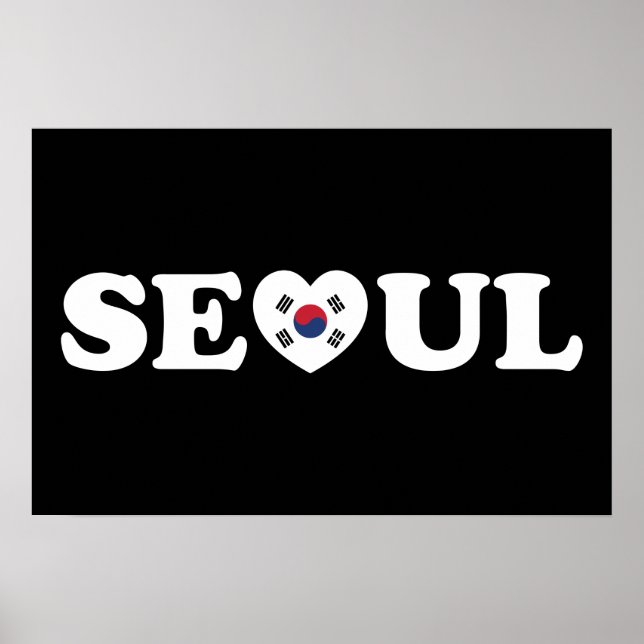 Seoul Love Heart Taegeukgi Flagga Poster (Framsidan)