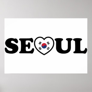 Seoul Love Heart Taegeukgi Flagga Poster
