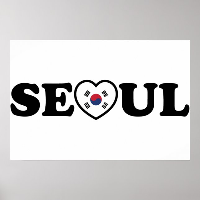 Seoul Love Heart Taegeukgi Flagga Poster (Framsidan)