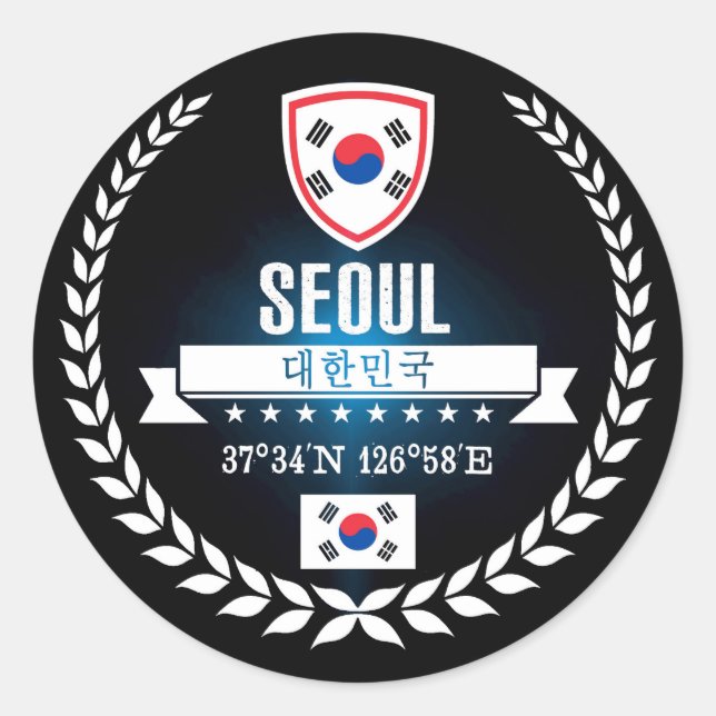 Seoul Runt Klistermärke (Framsida)
