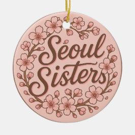 Seoul Sisters Korea Resminnen Keramisk Prydnad Julgransprydnad Keramik