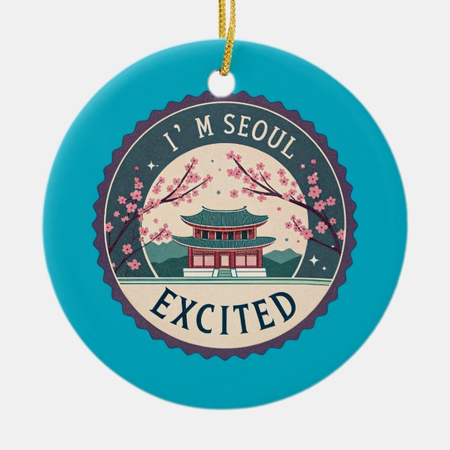 Seoul Sisters Korea Travel Memory Ceramic Ornament (Framsidan)