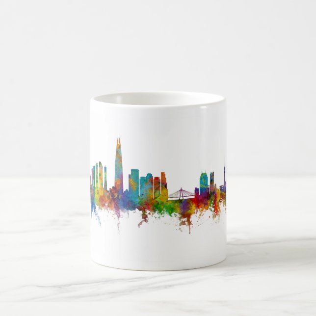 Seoul Skyline Sydkorea Kaffemugg (Center)