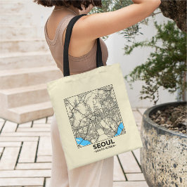 Seoul, South Korea City Map Tote Bag Tygkasse