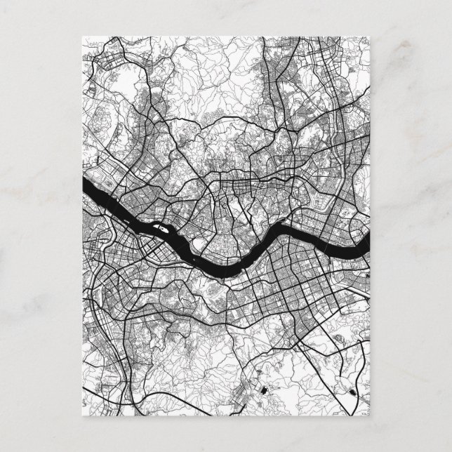 Seoul South Korea Map Vykort (Framsida)