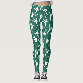 Seoul Spirit Sports Leggings White på Grönt
